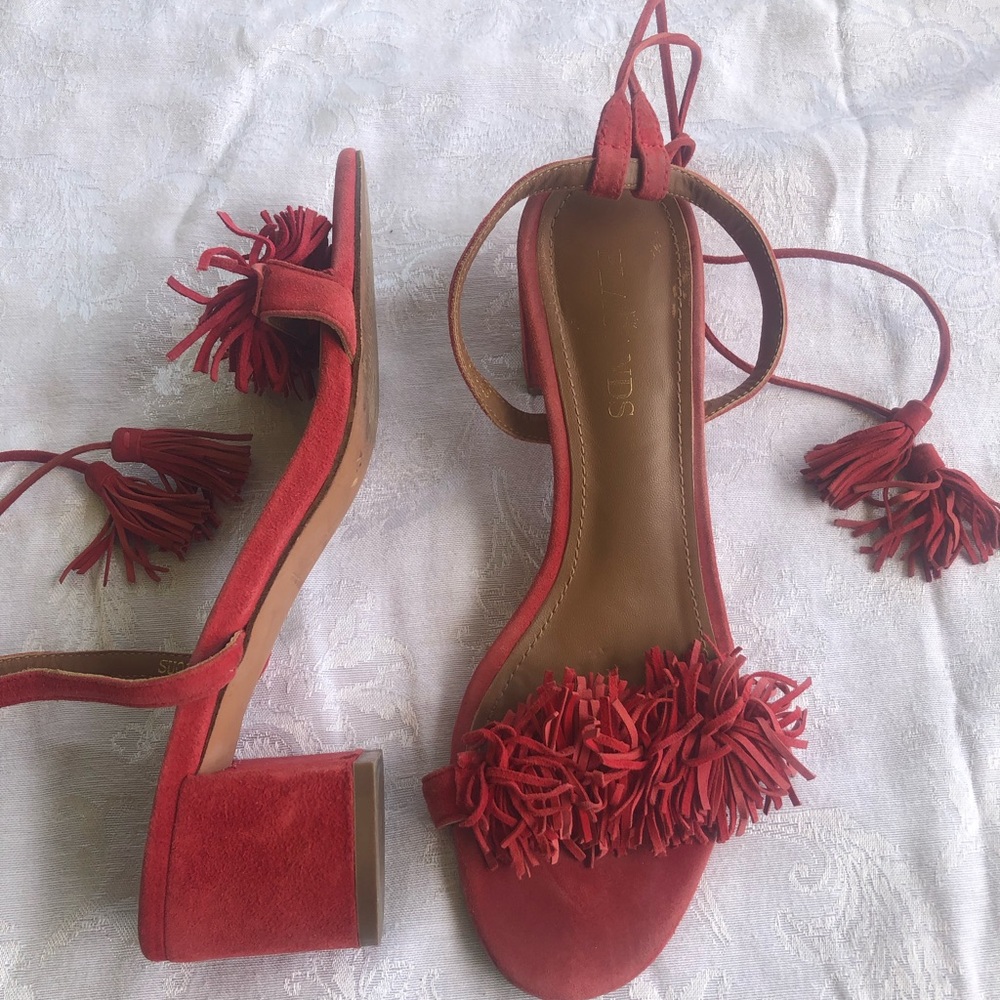 Italian Suede Sandals - Size 38 (7.5)